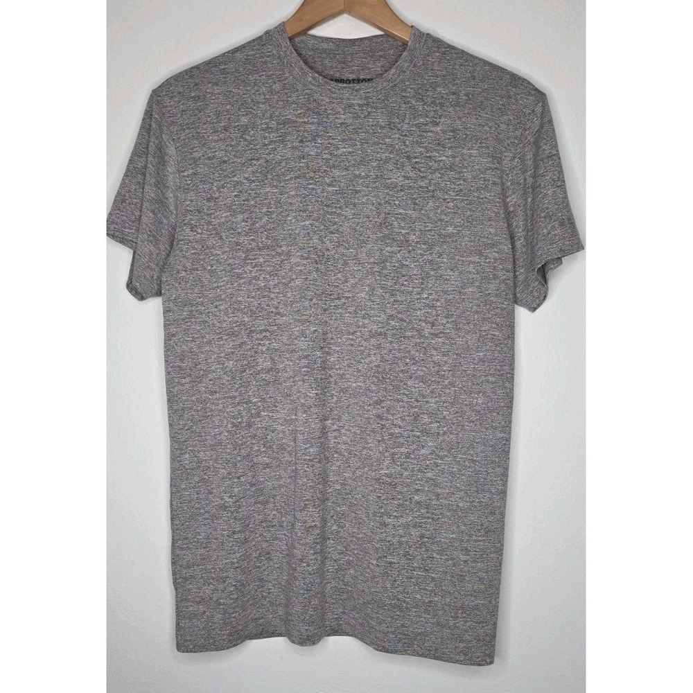 Bear Bottom Men M Grey Stretch Short Sleeve Crew Neck T‎ Shirt Performance Gym